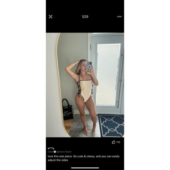 ๐ 2 for $15 ๐ New SHEIN Beige and Brown One-Piece Swimsuit - Picture 8 of 8